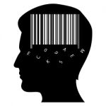 Man Mind With Barcode Stock Photo