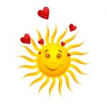 Sun With Heart Symbol Stock Photo