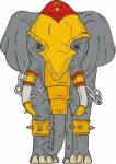 War Elephant Drawing Stock Photo