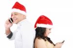 Christmas People Back To Back Stock Photo