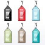 Multicolor Barcode Tags Stock Photo