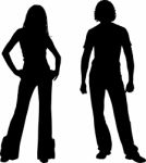 Silhouette Couple On White Stock Photo