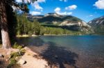 Scenic View Of Lake Holland In Montana Stock Photo