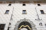 Unusual Wall Design On A Restaurant In Krumlov Stock Photo