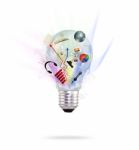 Bulb With Business Concept Stock Photo