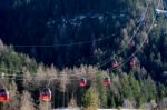 Cable Car Near Ortisei In Val Gardena Stock Photo