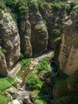 Ronda, Andalucia/spain - May 8 : View Of The Gorge At Ronda Anda Stock Photo