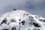 View From Sass Pordoi In The Upper Part Of Val Di Fassa Stock Photo