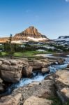 Reynolds Mountain At Logan Pass, Glacier National Park Stock Photo