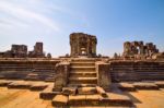 Ruins Of Phnom Bakheng Temple At Angkor Wat Complex Stock Photo