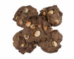 Pile Of Chocolate Cookies Isolated Stock Photo