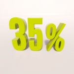 Percentage Sign, 35 Percent Stock Photo