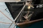 Partial View Of A Yacht Moored In Los Christianos Harbour Teneri Stock Photo