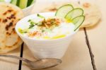 Arab Middle East Goat Yogurt And Cucumber Salad Stock Photo