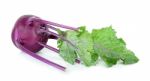 Purple Kohlrabi Isolated On The White Background Stock Photo