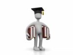 A Man With Cap Holding Books Stock Photo