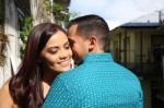 Happy Young Couple In Love Flirting Each Other Stock Photo