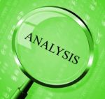 Analysis Magnifier Represents Data Analytics And Analyse Stock Photo