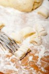 Making Fresh Italian Potato Gnocchi Stock Photo