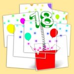 Number Eighteen Surprise Box Displays Party Decorations And Spar Stock Photo