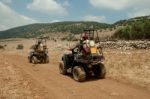 Quad Motorcycle Racing Stock Photo