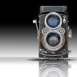 Front Of An Old Twin Lens Camera Stock Photo