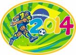 Brazil 2014 Soccer Football Player Kicking Ball Stock Photo