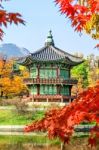 Gyeongbokgung Palace In Autumn,south Korea Stock Photo