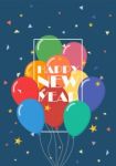 Happy New Year With Balloons Stock Photo