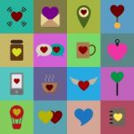 Valentine Icon Set  Illustration Stock Photo