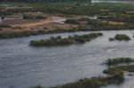 Bharatha River With Little Water And Green Grass Stock Photo