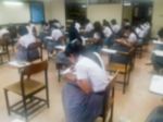 Blur Background University Students Writing Answer Doing Exam In Stock Photo