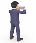 Photo Businessman Indicates Photograph Picture And Executive 3d Stock Photo