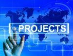 Projects Map Displays International Or Internet Task Or Activity Stock Photo