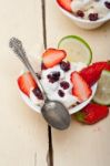 Fruit And Yogurt Salad Healthy Breakfast Stock Photo