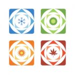 Set Of Icons Of Elements Of Earth Stock Photo