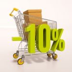 Shopping Cart And Percentage Sign, 10 Percent Stock Photo