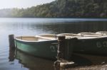 Boats In Lake Stock Photo