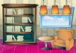 Cartoon  Illustration Interior Library Room With Separated Layers Stock Photo