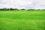 Lawn With The Sky Stock Photo