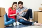 Young Couple Moving In New Home Stock Photo