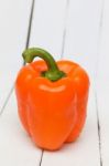 Fresh Orange Bell Pepper Stock Photo