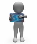 Debit Card Represents Cashless Buyer And Debt 3d Rendering Stock Photo