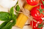 Italian Basic Pasta Ingredients Stock Photo