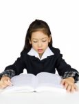 Girl Reading A Book Stock Photo