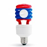 Flag Of Laos On Bulb Stock Photo