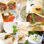 Arab Middle Eastern Food Collage Stock Photo