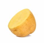 Half Of Potato Isolated On The White Background Stock Photo