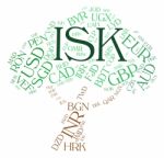 Isk Currency Means Foreign Exchange And Coinage Stock Photo