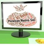 Peruvian Nuevo Sol Shows Foreign Exchange And Coin Stock Photo